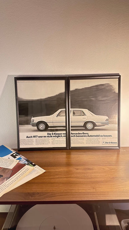 Originale Mercedes Benz W116 Werbung 1970er